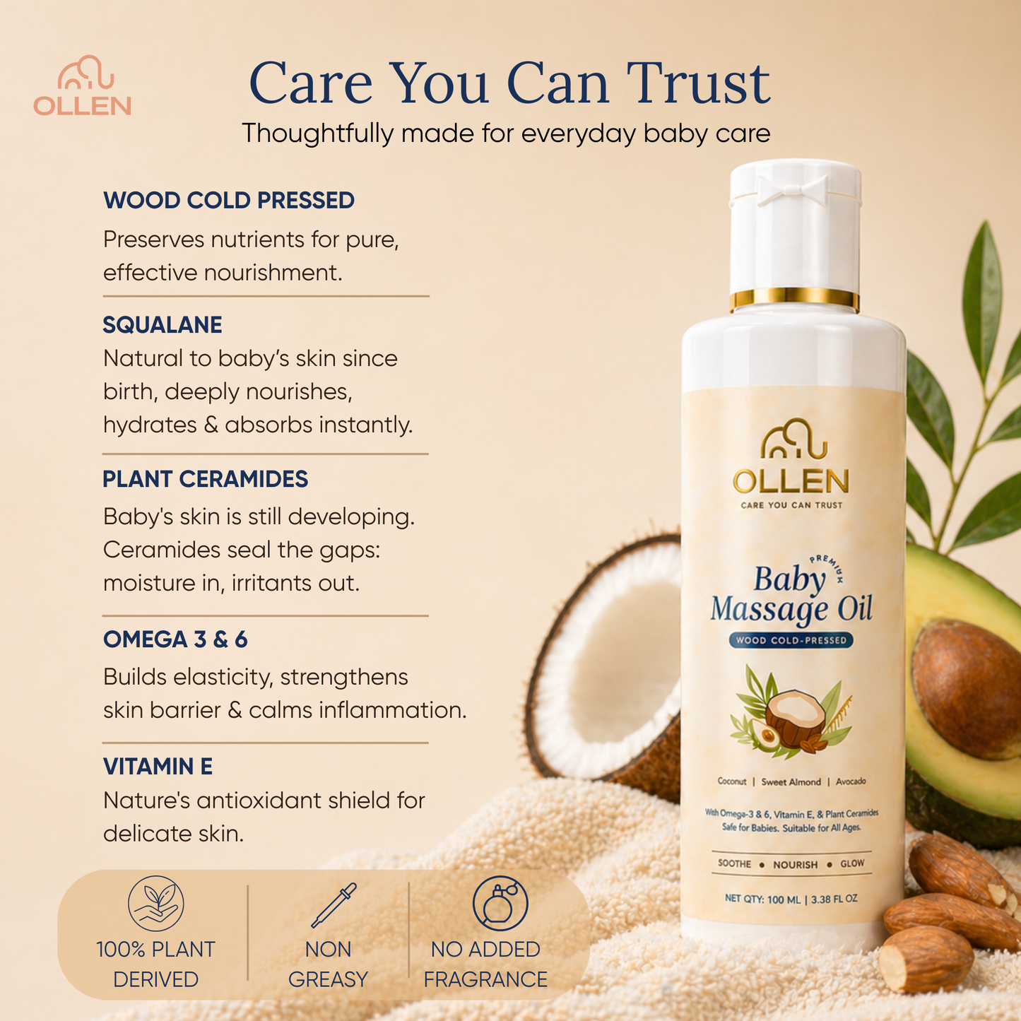 OLLEN Baby Massage Oil