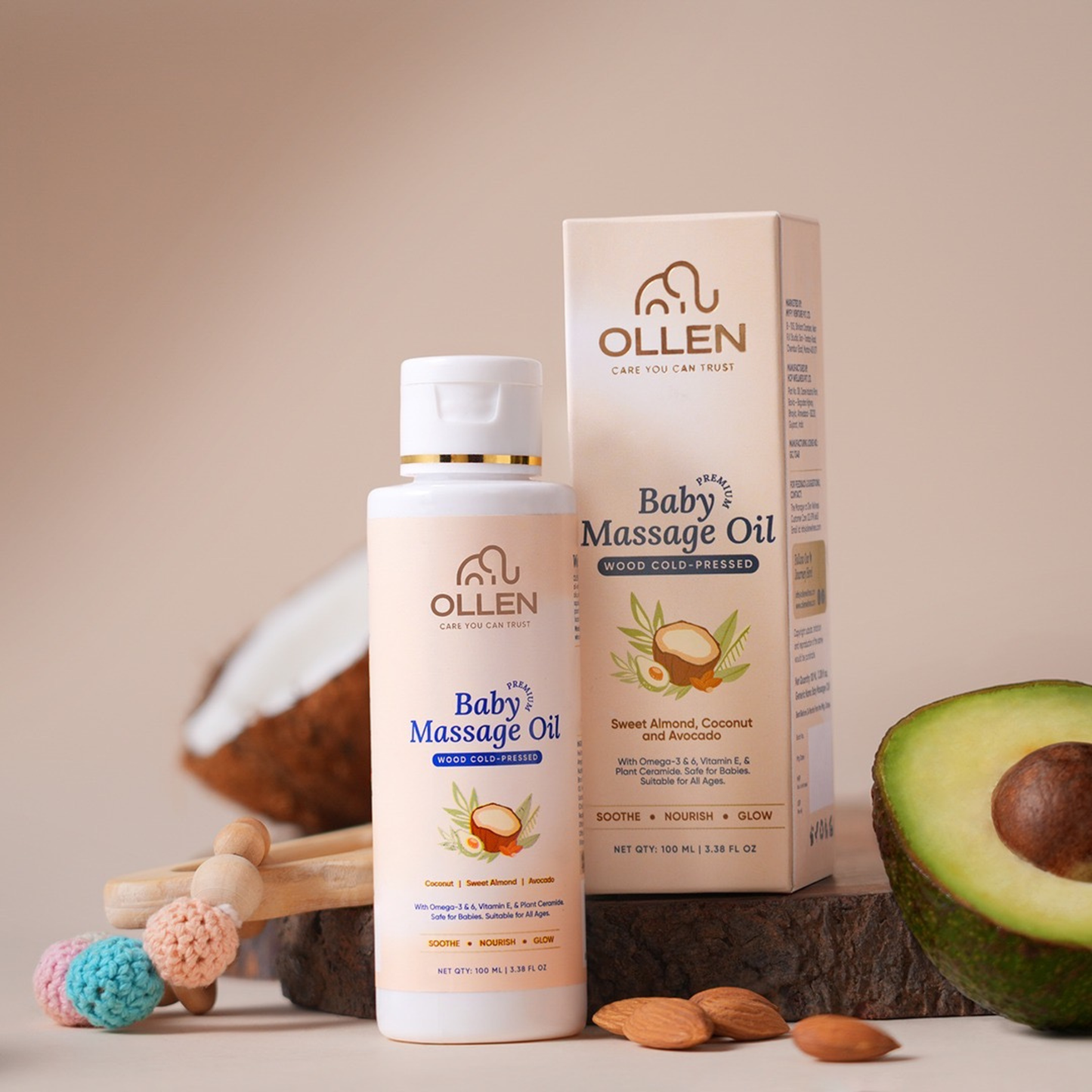OLLEN Wood Cold Pressed Baby Massage Oil