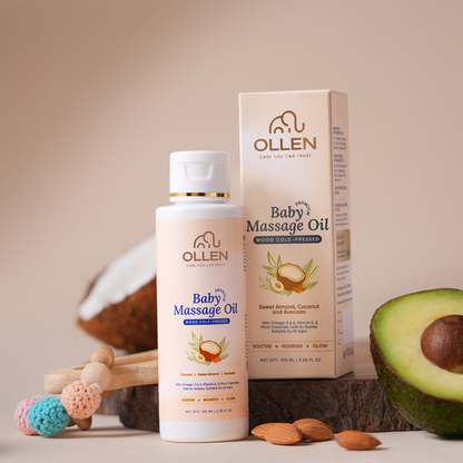 OLLEN Wood Cold Pressed Baby Massage Oil