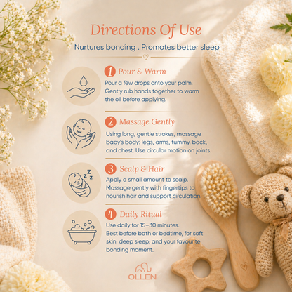 OLLEN Wood Cold Pressed Baby Massage Oil