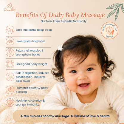 OLLEN Wood Cold Pressed Baby Massage Oil