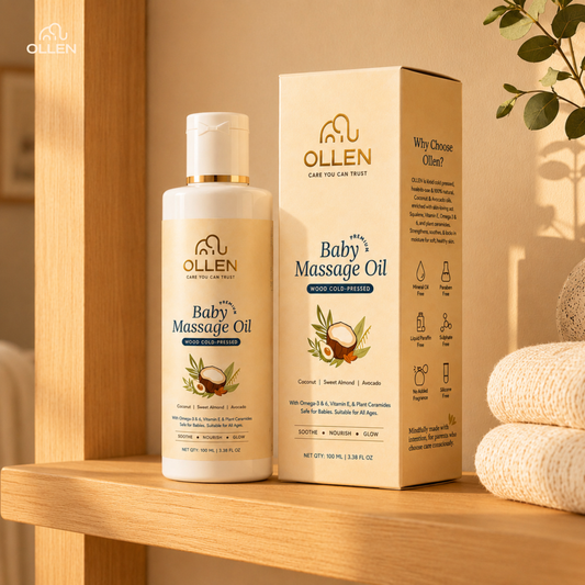 OLLEN Wood Cold Pressed Baby Massage Oil
