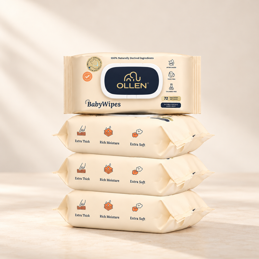OLLEN PureTouch Baby Wipes ( Wipes Pack of 4 )