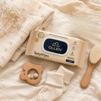 OLLEN Pure water Unscented Baby Wipes with lid- pack of 1