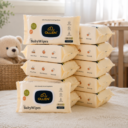 OLLEN PureTouch Baby Wipes ( Wipes Pack of 12 )