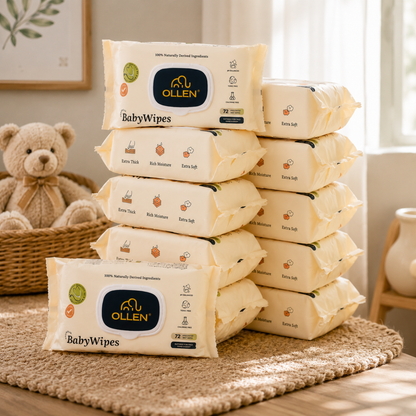 OLLEN PureTouch Baby Wipes ( Wipes Pack of 12 )