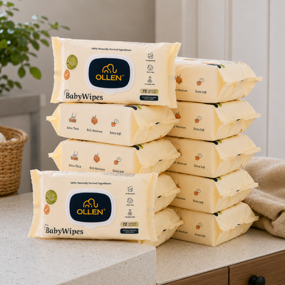 OLLEN PureTouch Baby Wipes ( Wipes Pack of 12 )