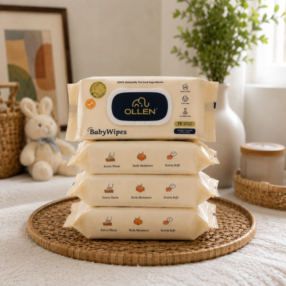 OLLEN PureTouch Baby Wipes ( Wipes Pack of 4 )