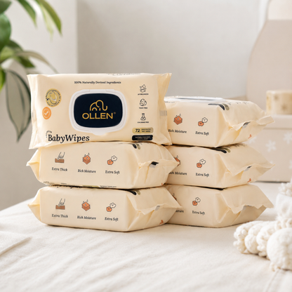 OLLEN PureTouch Baby Wipes (Wipes Pack of 6)